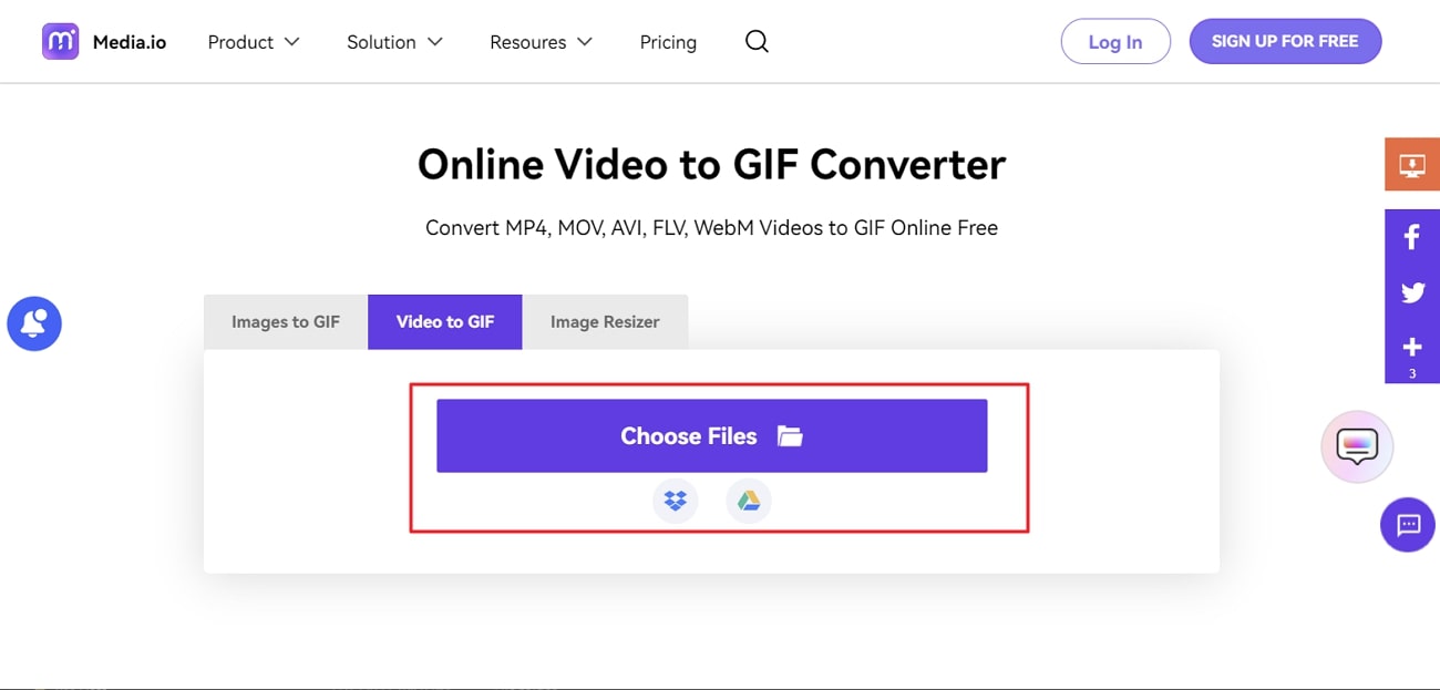 Conversor gratuito de vídeo para Gif - Converta MP4 para Gif Online
