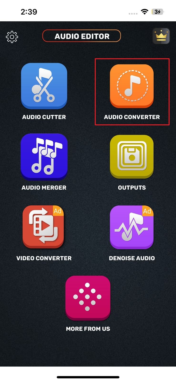 tap on audio converter