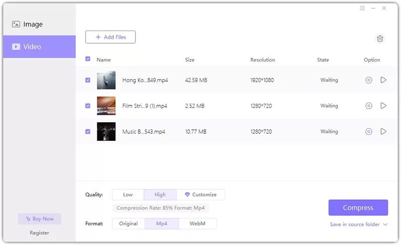 hitpaw compressor interface