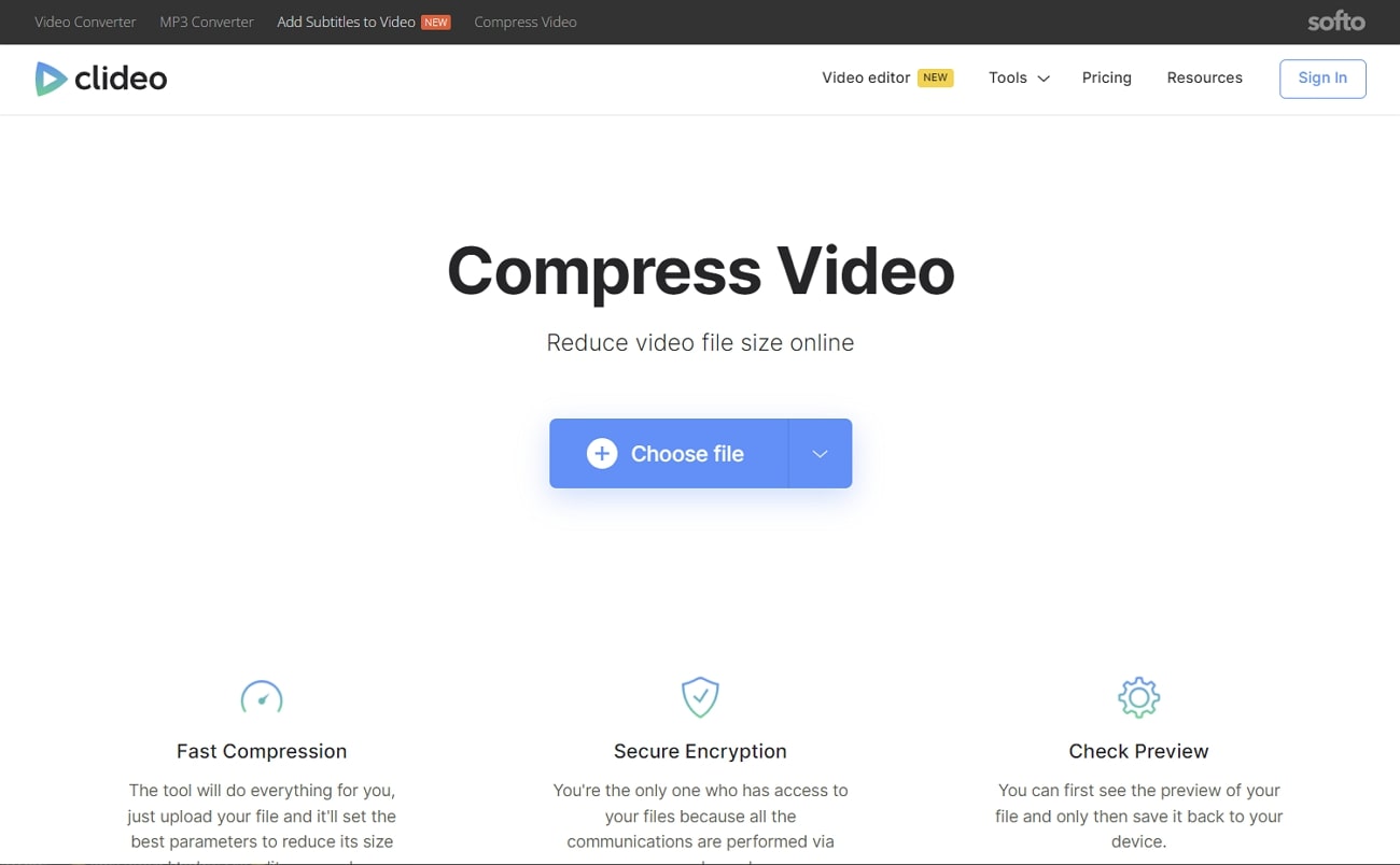 clideo online video compressor