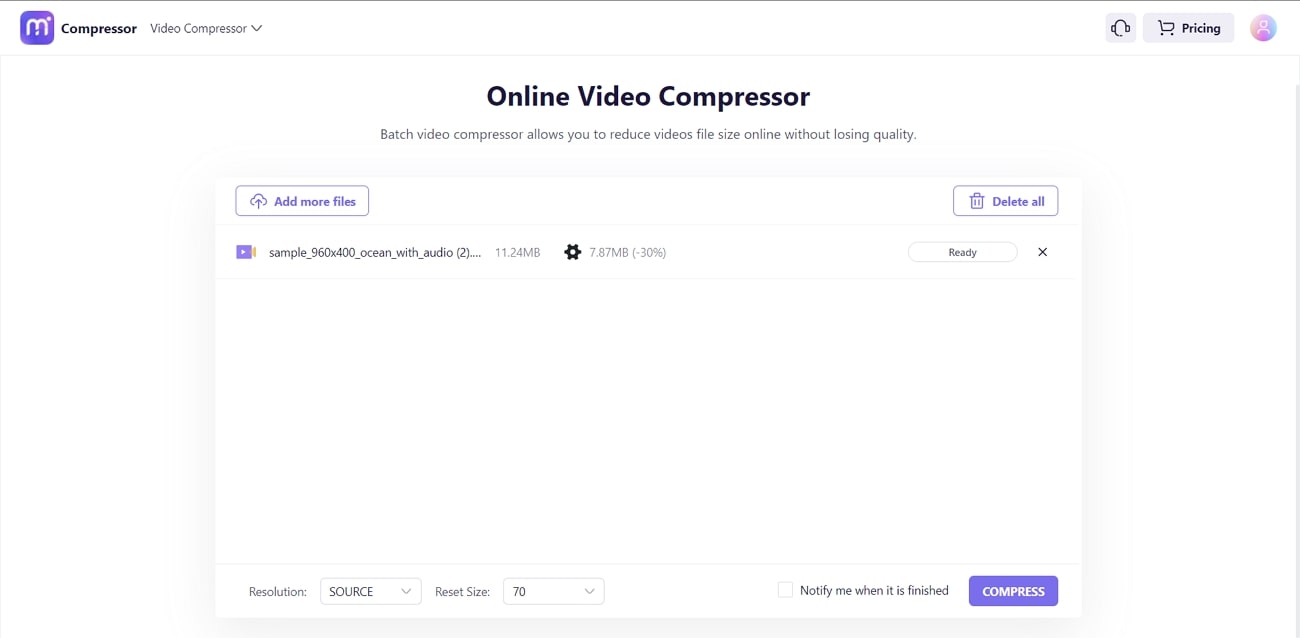 media.io video compressor linux