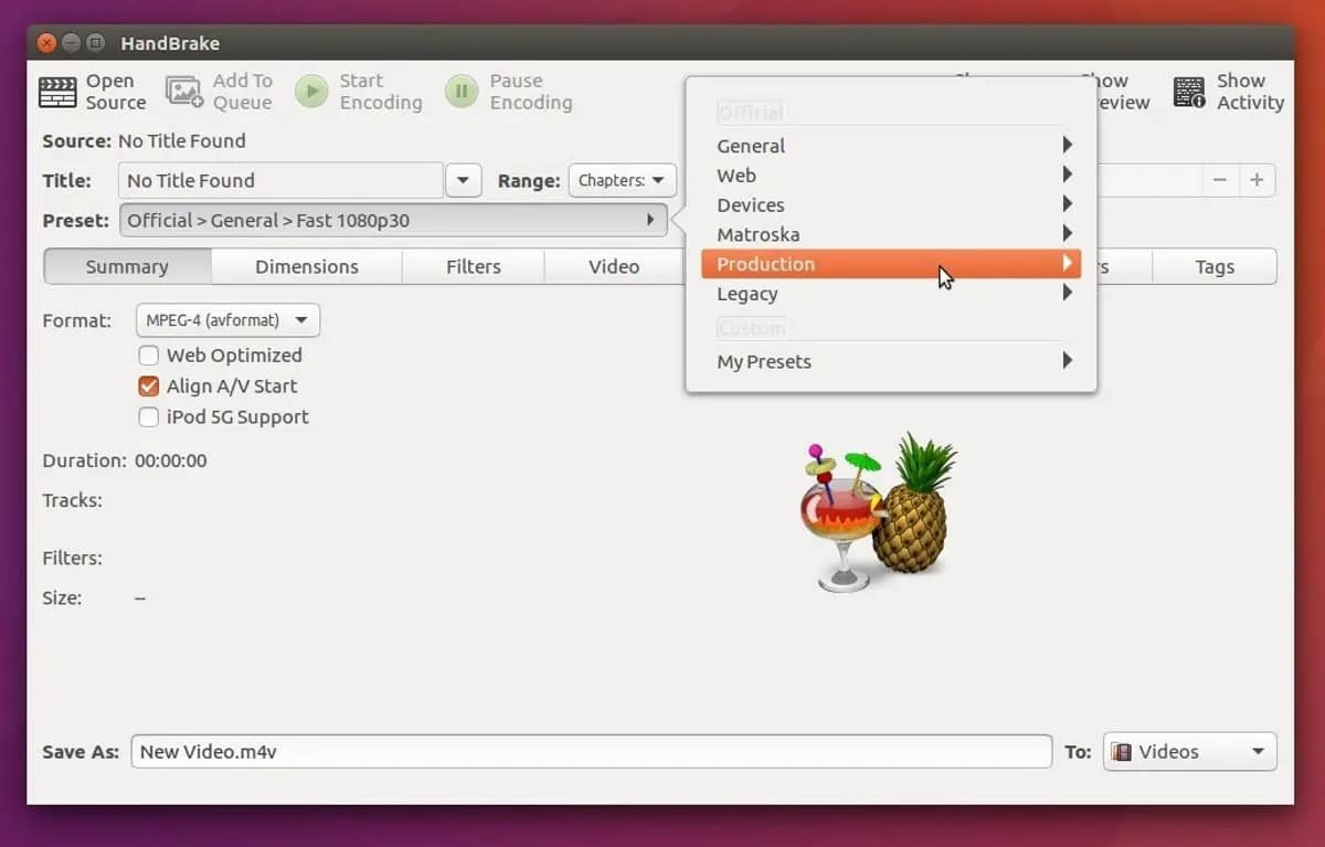 handbrake video compressor linux